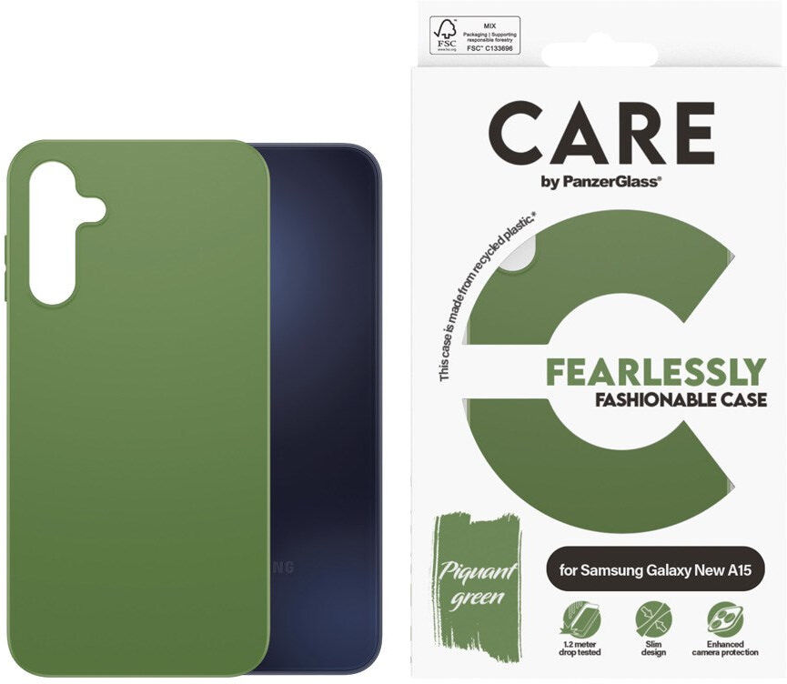 Samsung Galaxy A16 Bagside Cover fra CARE by PanzerGlass - Grøn