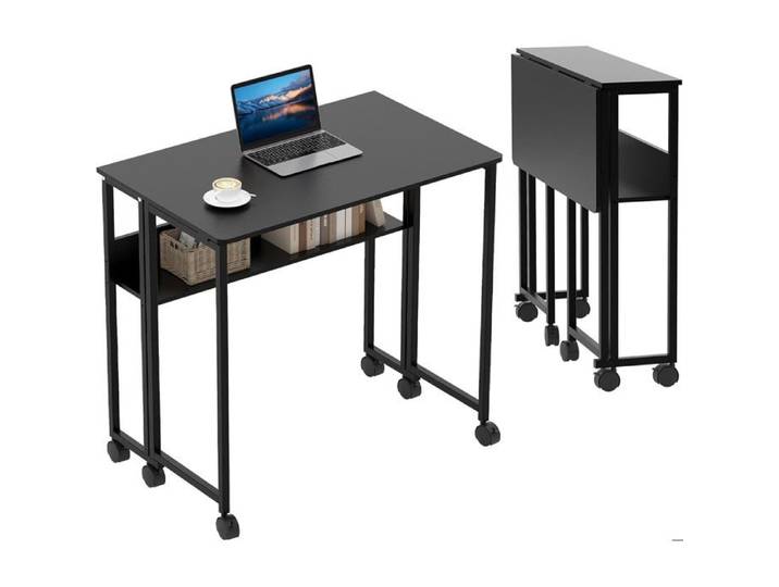 Table de Bureau Pliante Bureau Informatique Pliable Petit Table d'Ordinateur Assemblage Simple 80 x 50 x 75H - GRIS