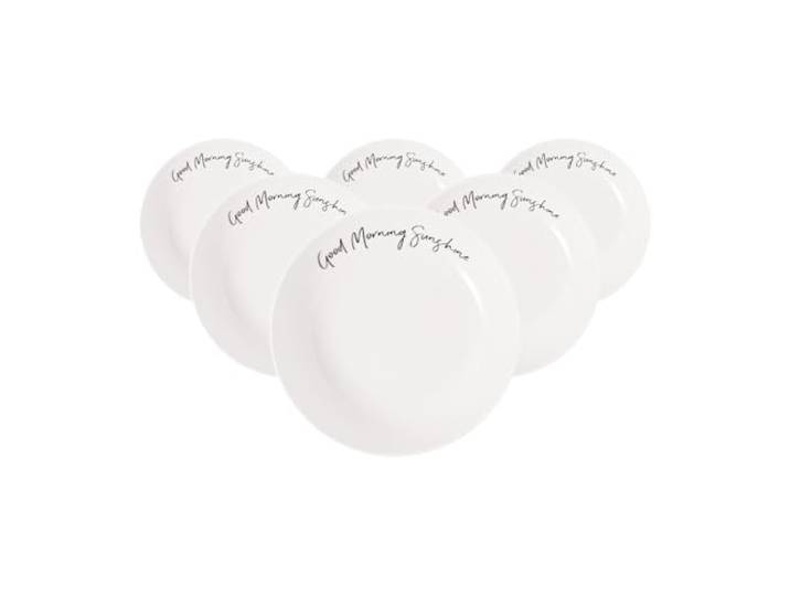 Villeroy & Boch Statement Dessertschalen 6er Set 18,7 cm Good Morning, Sunshine Runde Schalen mit netten Sprüchen Spülmaschinenfest & Mikrowellensicher Premium Porzellan Weiß-Schwarz