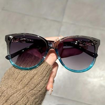 Inspired Living Retro Butterfly Cat Eye Sunglasses Women Vintage UV400 Fashion Shades gray Blue