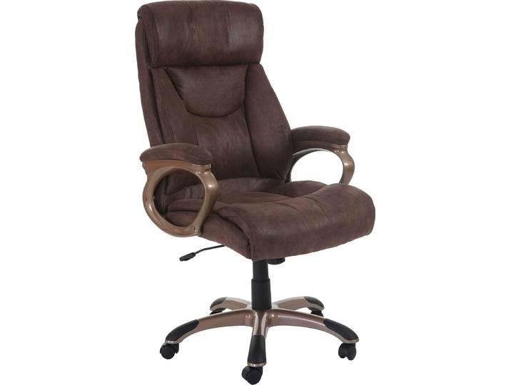 Chaise de bureau Dallas\, chaise de bureau chaise de direction\, ® ~ aspect daim taupe-brun