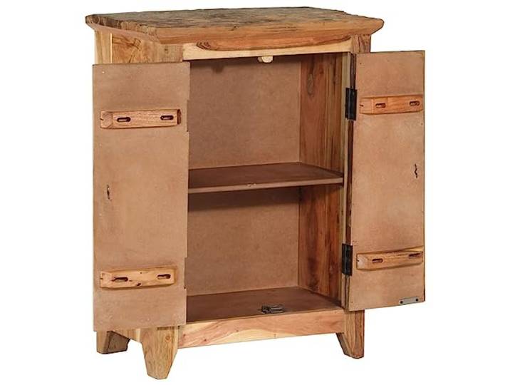 KTHLBRH Sideboard 55 x 33 x 75 aus massivem Akazienholz und Erholung Großer Stauraum, robuste Ausstellungsfläche, Wandbefestigung inklusive, Montage mit Handbuch