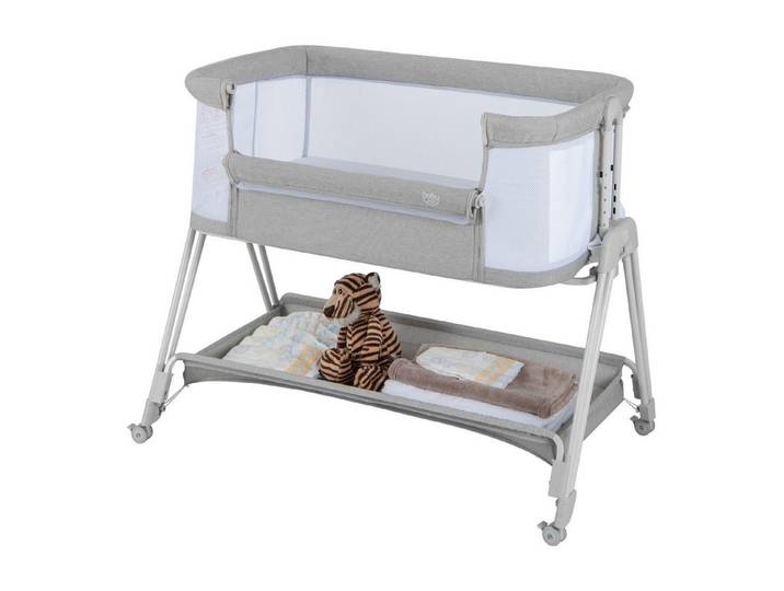 COSTWAY Beistellbett 2 in 1 Reisebett, 7-stufig höhenverstellbar