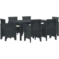 vidaXL Garten Esstisch Set 7 pcs Anthrazit PE-Rattan