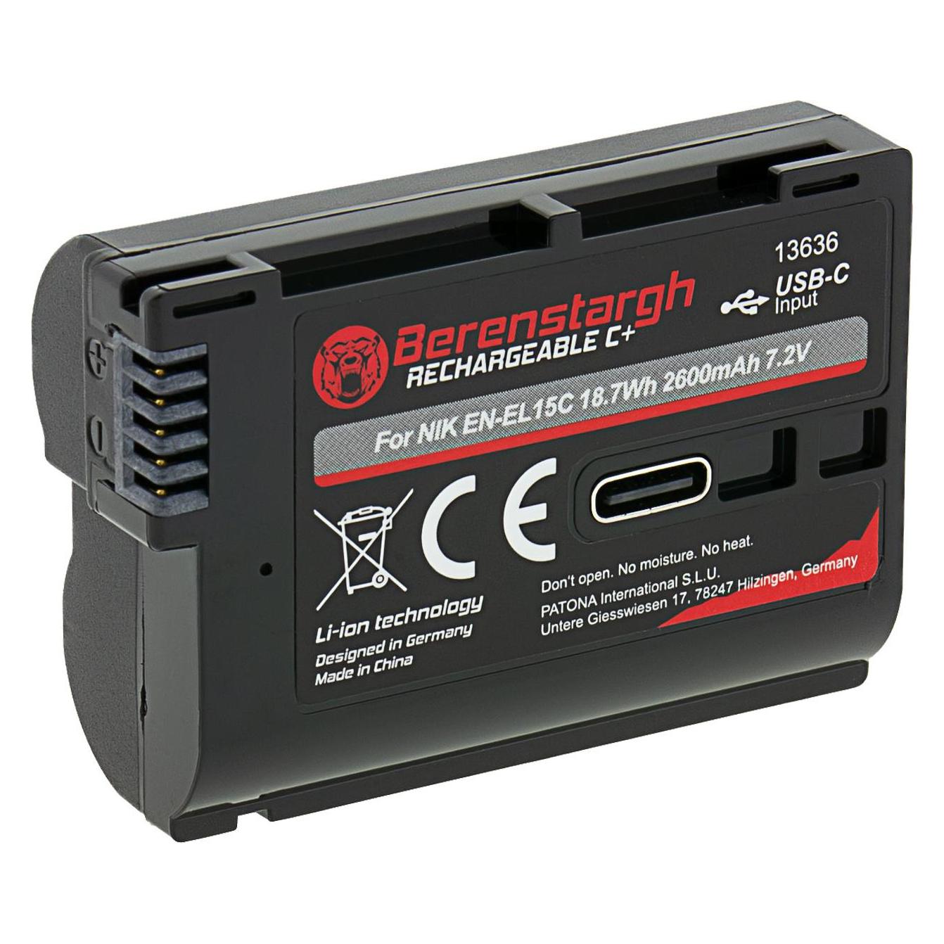 Berenstargh Akku Nikon EN-EL15C 2400mAh USB-C Input (Kamera Akku) (40746038)