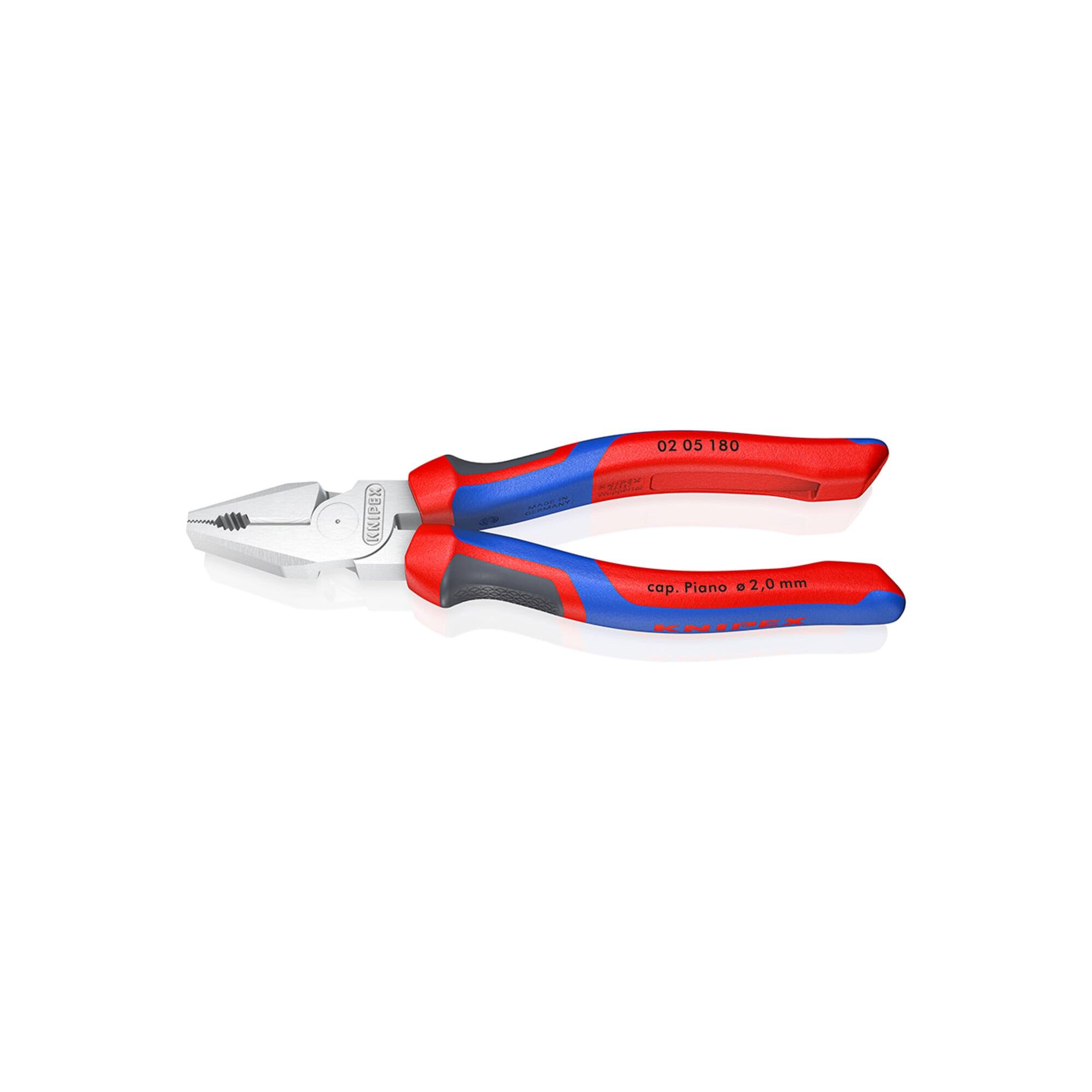 KNIPEX 02 05 180 Kraft-Kombizange mit Comfort-Griffen verchromt 184 mm)
