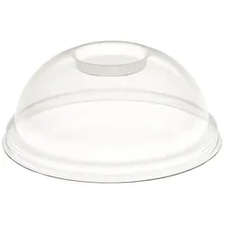 2000x Deckel, gewölbt ohne Loch, RPET, transparent für 95,0mm