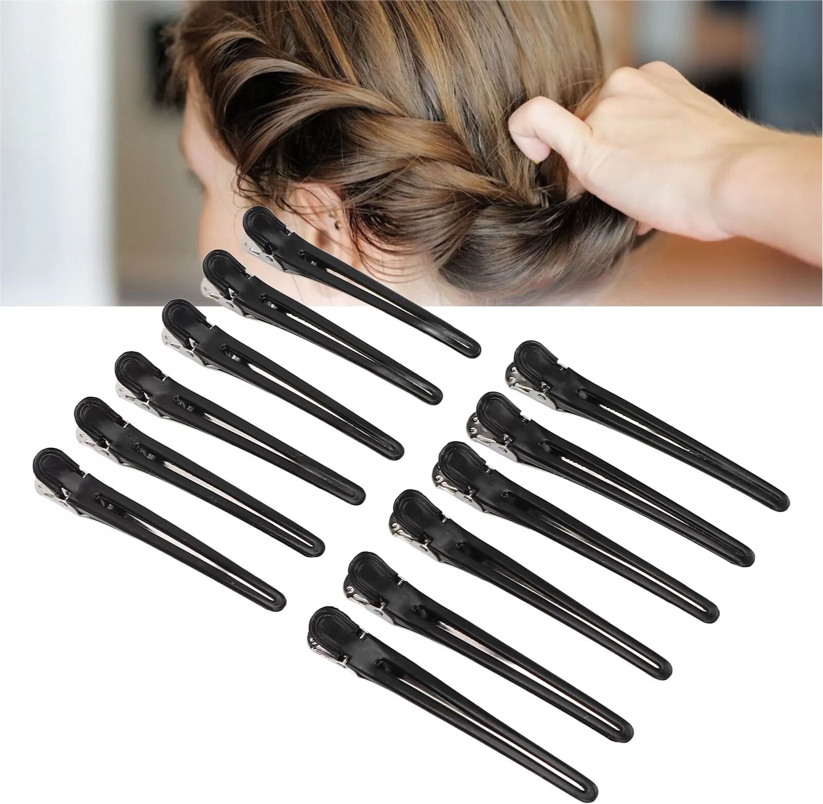 INF 10er-Pack Alligator-Haarspangen mit Krokodilschnalle