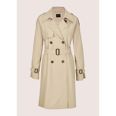 Trenchcoat MADELEINE "Trenchcoat Eleganter gefütterter Zweireiher", Damen, Gr. 40, beige (cappuccino), Obermaterial: 80% Polyester PES. 20% Viskose CV., Modern, Mäntel, Trench Longform