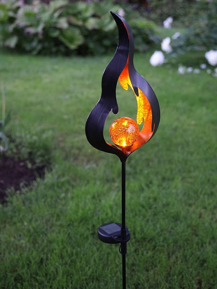 Best Season LED-Solar-Gartenstecker "Trieste" in Schwarz/ Orange - (H)77 cm - onesize