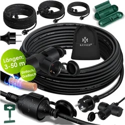 Kesser, Verlängerungskabel, Verlängerungskabel mit Schutzkappe Outdoor für Innenbereich (25 m, Typ 13)