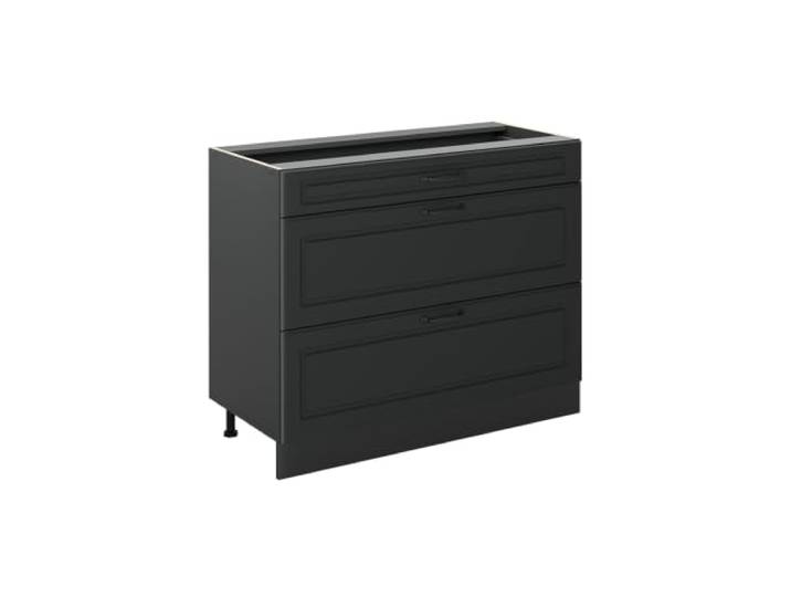 Vicco Küchenunterschrank R-Line , Anthrazit Landhaus/Anthrazit 100 cm MDF-Front · Ohne Arbeitsplatte · Höhenverst. Füße · Leichter Zugriff · Frei kombinierbar