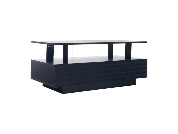 Thanaddo Couchtisch LED-Couchtisch, doppelschichtiger rechteckiger Couchtisch