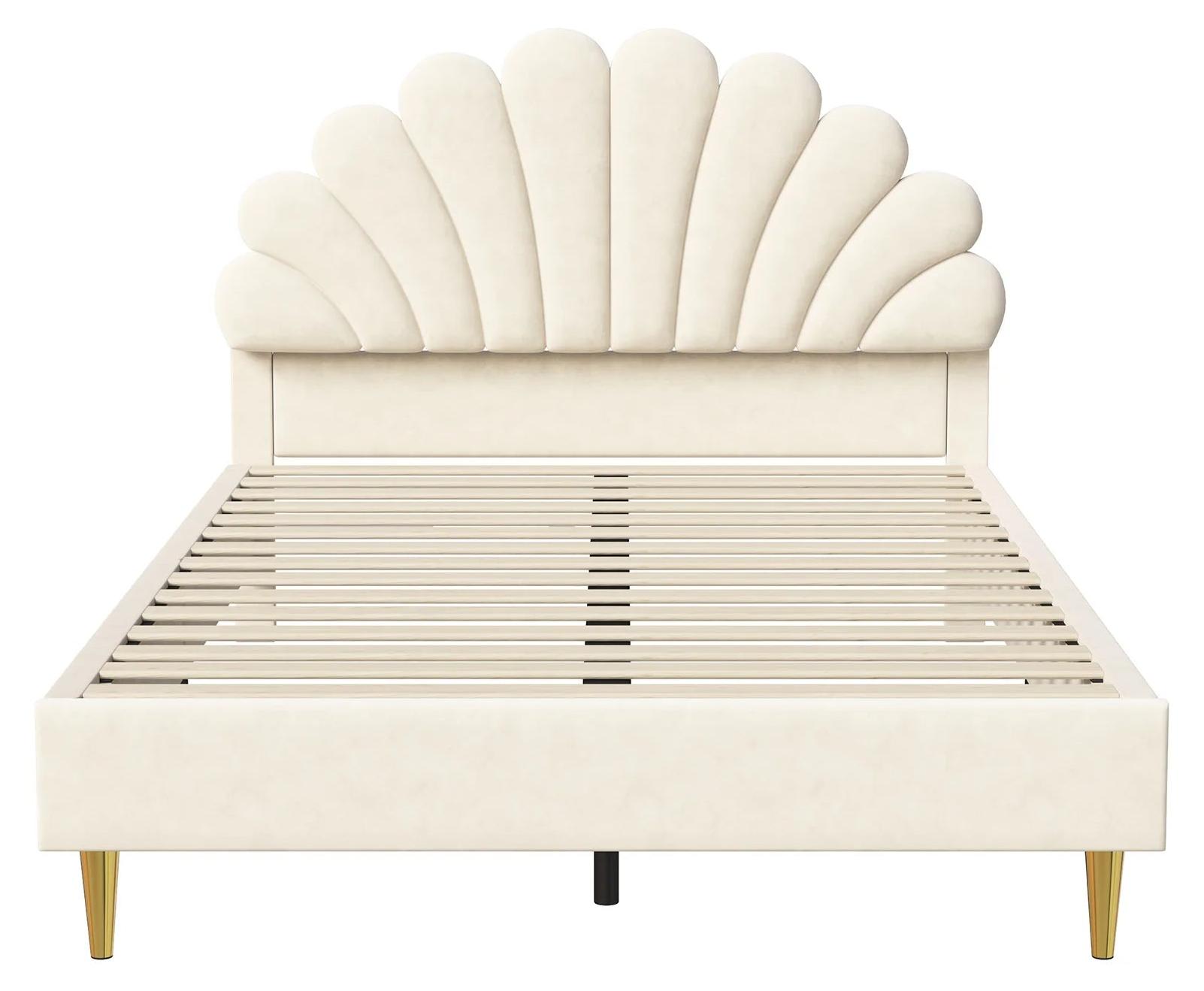 Polsterbett - Kinderbett - Schlafsofa - Doppelbett - Bezogenes Bett - 140x200 cm - Samtbezug