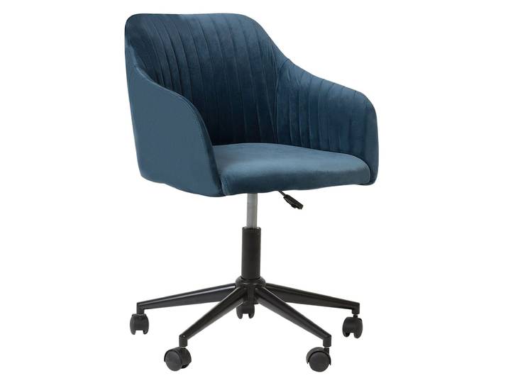 Chaise de bureau velours bleu marine
