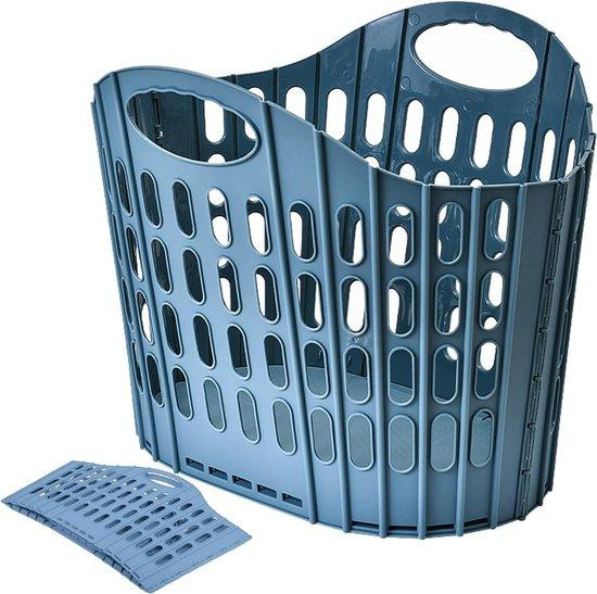 Blauwe waterdichte plastic wasmand met handvatten