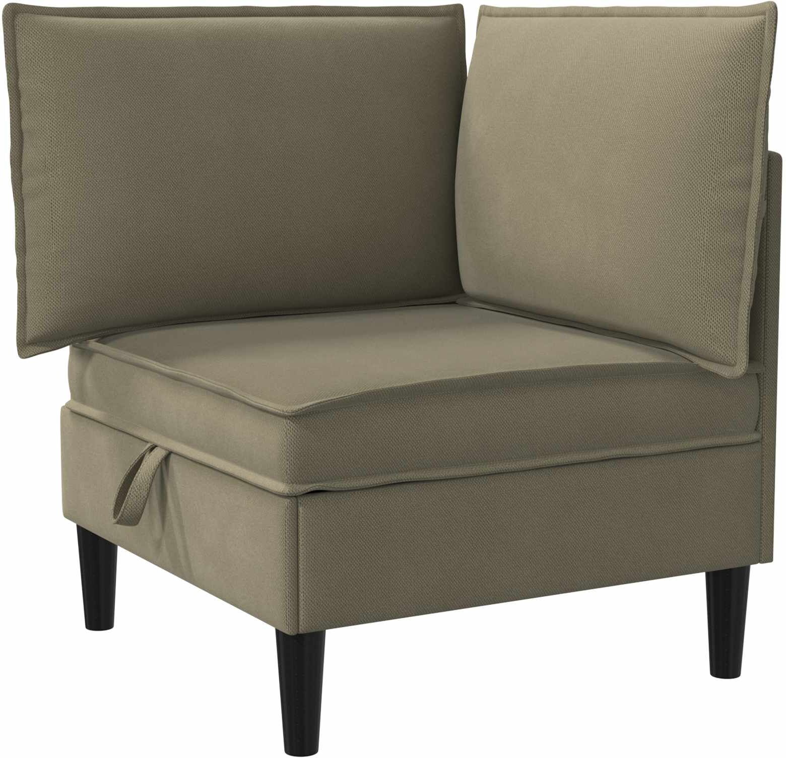 vidaXL Canapé d'angle avec rangement Kaki Velours