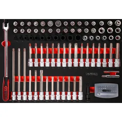 KS Tools 1-2'' Bit-Stecknuss-Satz in Schaumstoffeinlage, 111-tlg - 811.1111