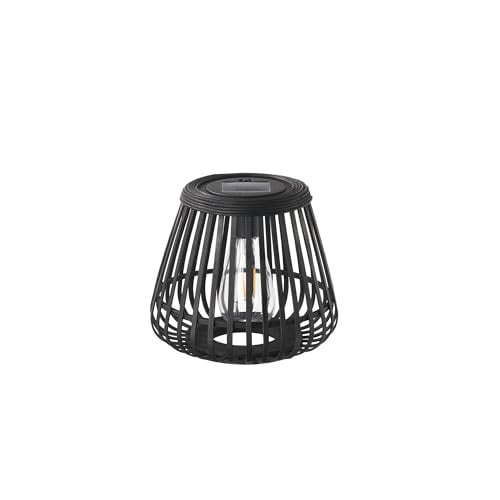 Pauleen Solar Lantaarn Sunshine Glimmer Zwart met Bamboehout B: 20 cm, D: 18 cm, H: 20 cm