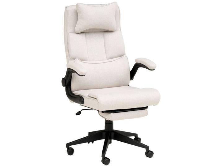 Livetastic Chefsessel, Creme, Metall, Kunststoff, Textil, Drehkreuz, 62x112-122x65 cm, inklusive Armlehnen, Büromöbel, Bürostühle, Chefsessel