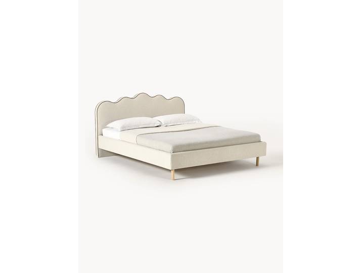 Lit matelassé avec tête de lit ondulée Romy