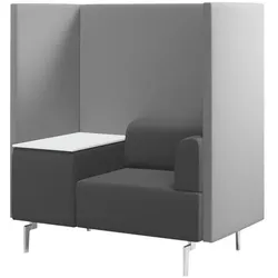 Rocada Besprechungsecke Einzelsitz mit Tisch grau, 125x137 cm