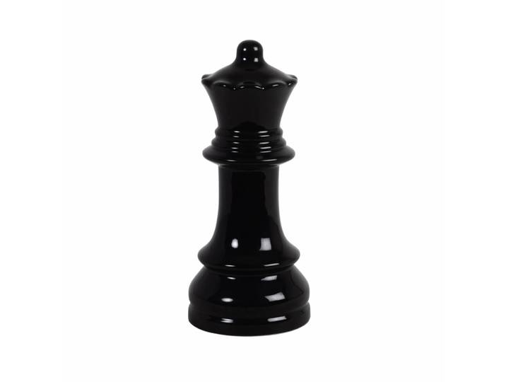 Schwarze Schachfigur Dame aus Steingut H22cm