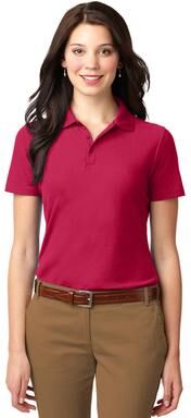 Port Authority L510 Women's Stain-Resistant Polo Shirt in Red size 4XL   Cotton/Polyester Blend