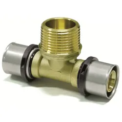Sanpro Pressfitting T-Stück Außengewinde TH Kontur, Größe 26x3 - Gewinde 1"