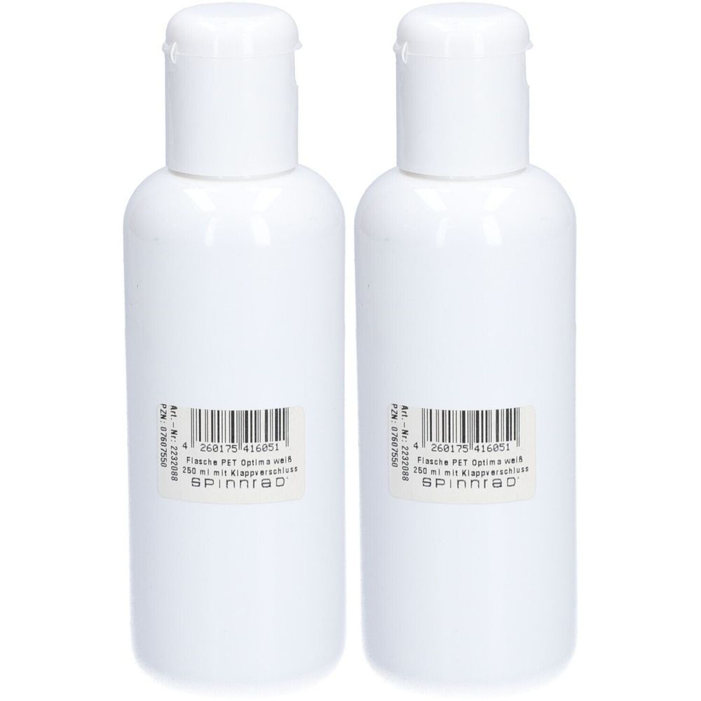 Flasche Pet Optima Weiß mit Klappdeckel Doppelpack 2x250 ml Flaschen