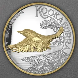 Silbermünze 2oz "Kookaburra" 2026 (PP/HR/vergoldet) (Australien)