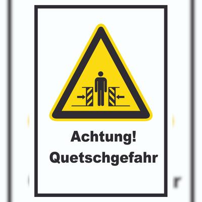 HB-Druck Achtung Quetschgefahr A4 (210x297mm) Schild