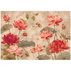 FOTOTAPETE Blumen Felder Orange 300x210 cm