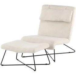 Endorphin, Sessel, Laconia Loungesessel, weiss, mit Hocker & Nackenkissen
