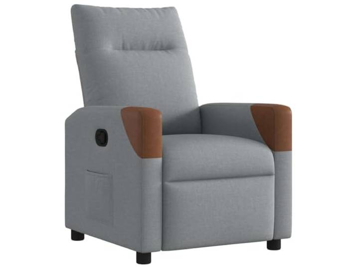Tmriohed Relaxsessel Manuell Verstellbar TV-Sessel Stoff Hellgrau 110kg Ergonomischer Liegesessel mit 135 Grad Liegefunktion und Seitentasche für Ihr Wohnzimmer oder Schlafzimmer.
