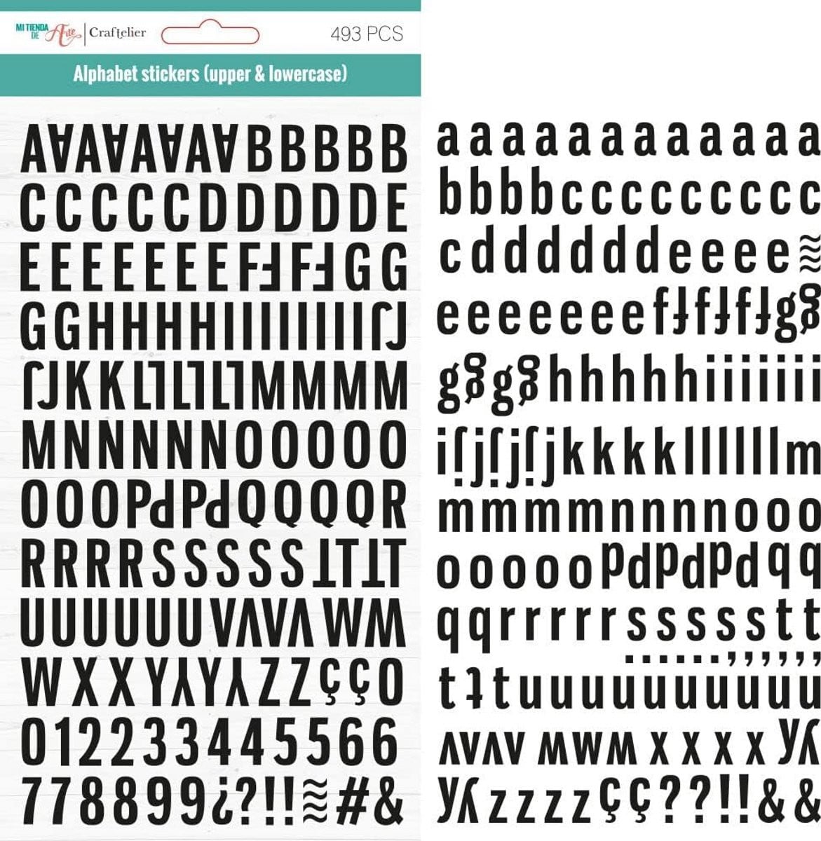 Alfabet en cijfer stickers voor scrapbooking decoratie - Zelfklevend - Zwart - 489 stuks