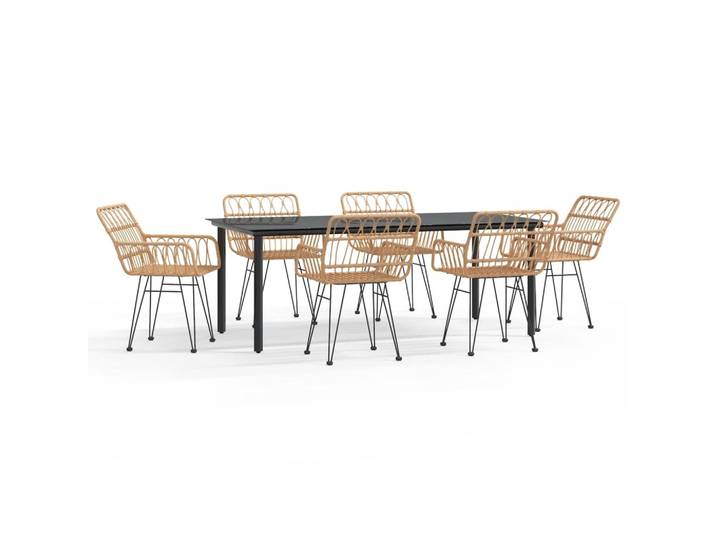 vidaXL 7-tlg. Garten-Essgruppe Poly Rattan