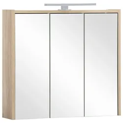 Spiegelschrank Sander Eiche/Weiß mit LED