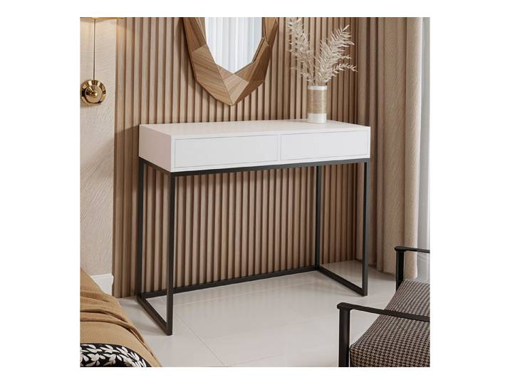 Design Möbel Schminktisch Elegante Konsole / Schminktisch mit 2 Schubladen SCHWARZ
