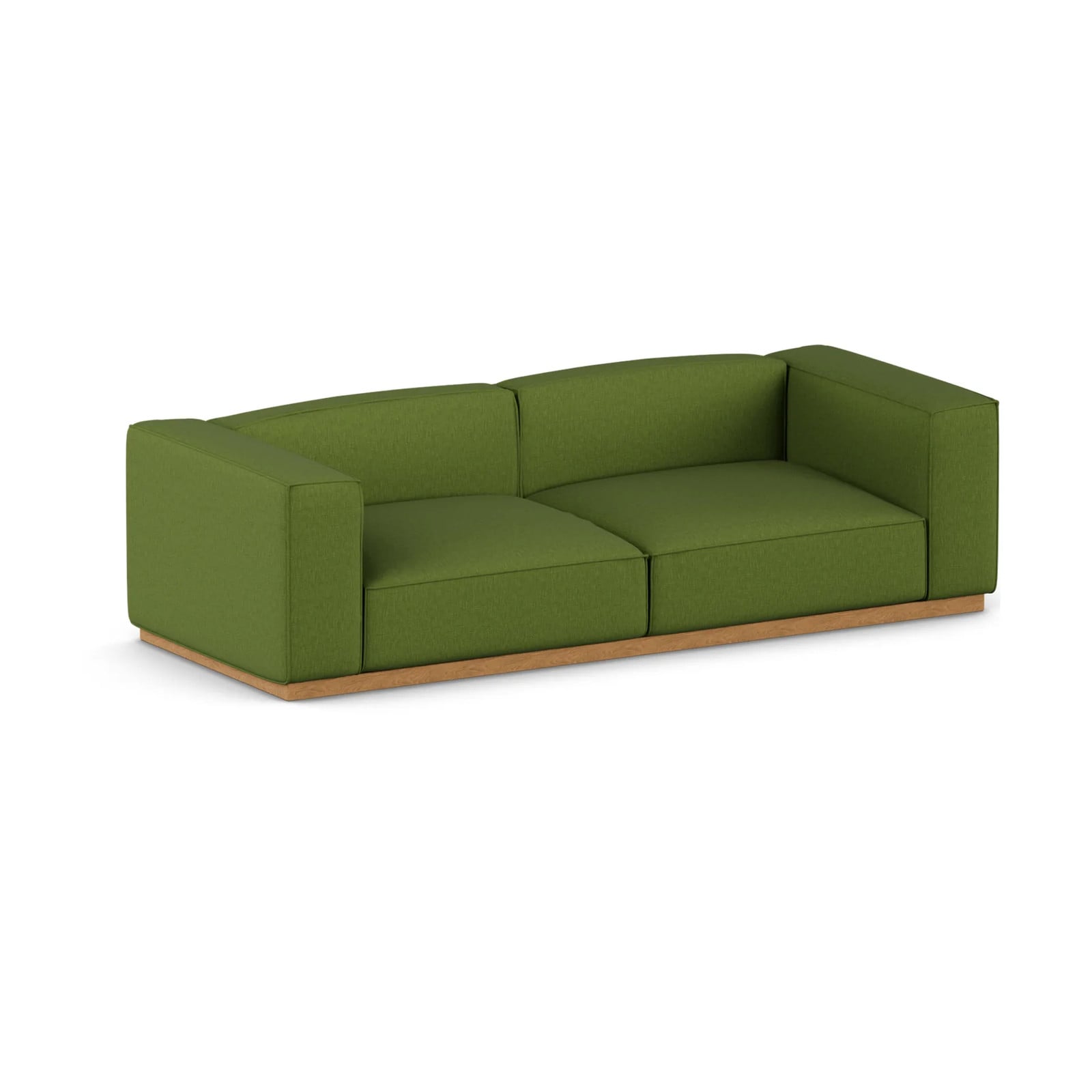 1898 Bergsdal Luisa 3-zits sofa, groen, eikenkleurig gebeitst