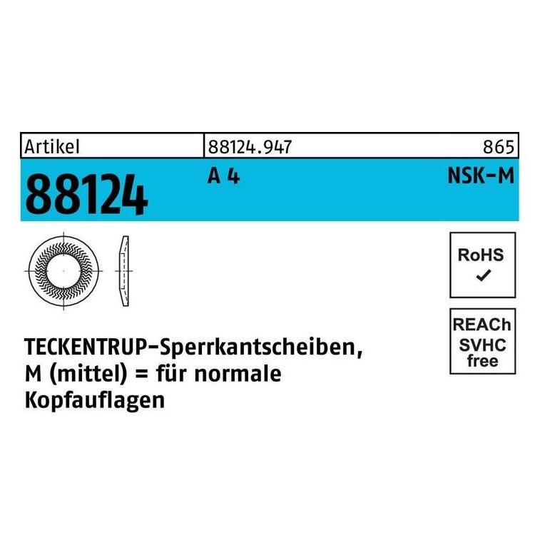 Teckentrup Sperrkantscheibe R 88124 NSK-M 8 A 4 (M8) (881249470080000)