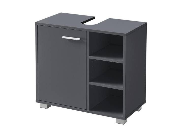 [en.casa] Waschbeckenunterschrank Narvik, Dunkelgrau, Holzwerkstoff, 60x55.6x31 cm, Badezimmer, Badezimmerschränke, Waschbeckenunterschränke