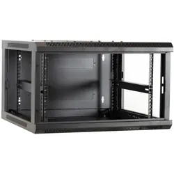 Dsit 4 HE Serverschrank, Wandgehäuse, mit Glastür (BxTxH) 600 x 600 x 280mm (4 HE, 19 Zoll Rack), Serverschrank, Schwarz