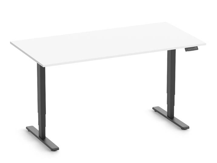 FOKUS Gestell Schwarz, Tischplatte 1600 x 800 x 19 mm Topweiß
