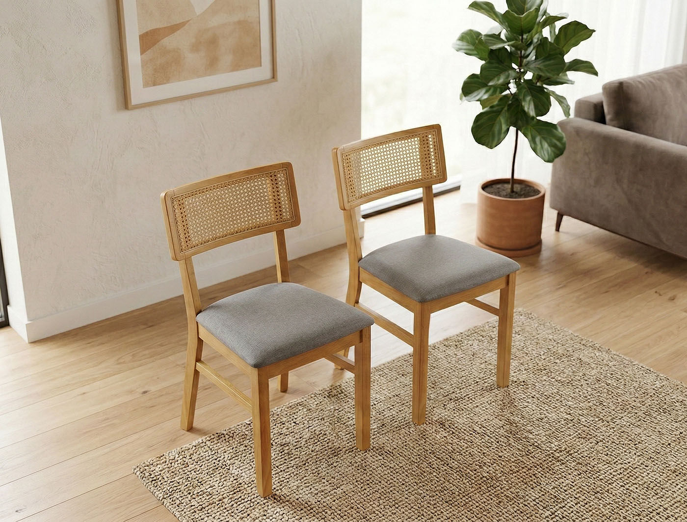 Esszimmerstuhl JAHNKE "VIENNA SIT DUO", braun (silbergrau, eiche, eiche, silbergrau), B:47cm H:81,5cm T:50cm, Massivholz, Stühle, Esszimmerstuhl, Esszimmerstuhl (2er Set), Massivholz, gepolstert, bis 110 kg belastbar silbergrau, eiche, eiche, silbergrau B