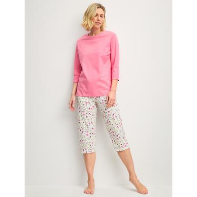 Capri-Pyjama CALIDA, Damen, Gr. S (40/42), sugar melon, Single Jersey, Obermaterial: 100% Baumwolle, bequem 3/4-Länge, Rundhals, Homewear-Sets, atmungsaktiv und klimaregulierend, Rundhalsausschnitt