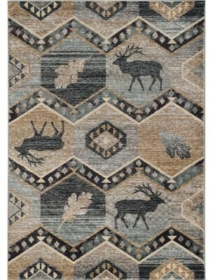 Rio Carbon Loft Yoho Woodlands Rustic Tribal Rug