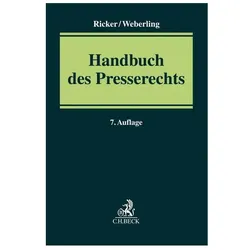 Löffler:Handbuch des Presserechts, Fachbücher von Martin Löffler, Johannes Weberling, Reinhart Ricker