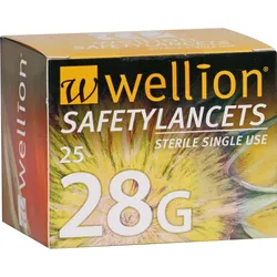 Wellion Safetylancets 28G Sicherheitseinmallanzett 25 ST