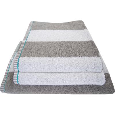Handtuch DYCKHOFF "Maritim, Block Stripe", grau (kiesel), B:50cm L:100cm, Frottier, Obermaterial: 100% Baumwolle, Handtücher